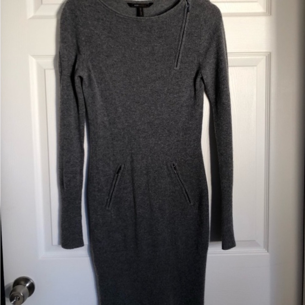 BCBG Charcoal Long Sleeve Dress